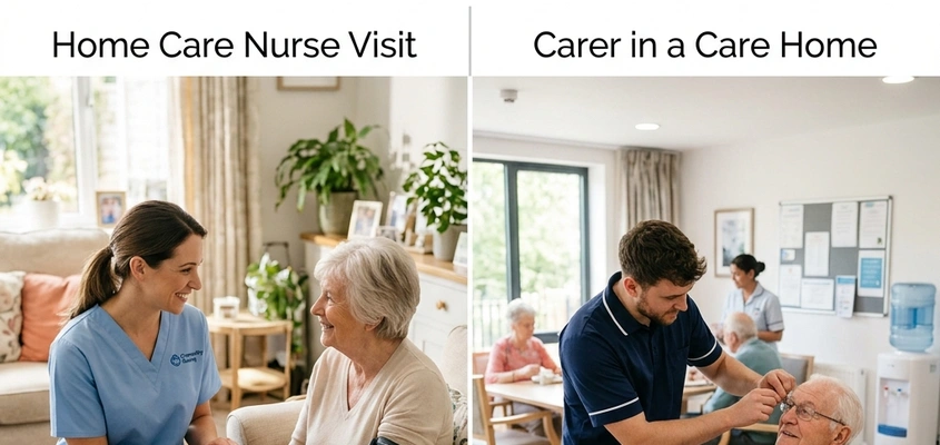 home care vs care home staffing UK 2026